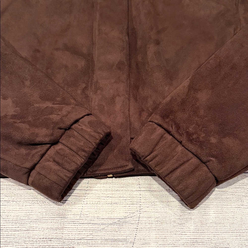 Women’s House of Harlow 1960 Cropped Faux Suede Jacket Size L brown - Picture 3 of 16